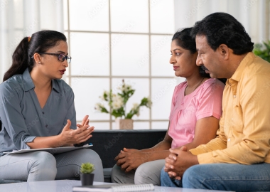 Indian couple and Indian counsellor