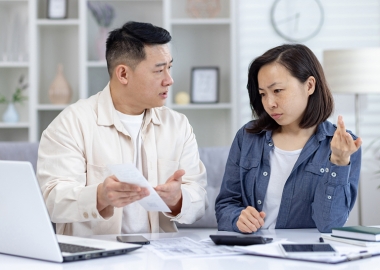 couple discussing finance