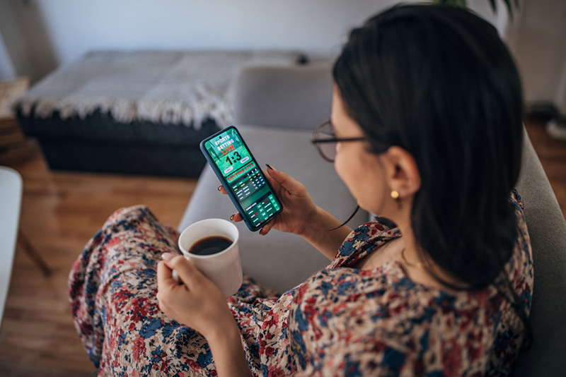 person gambling online